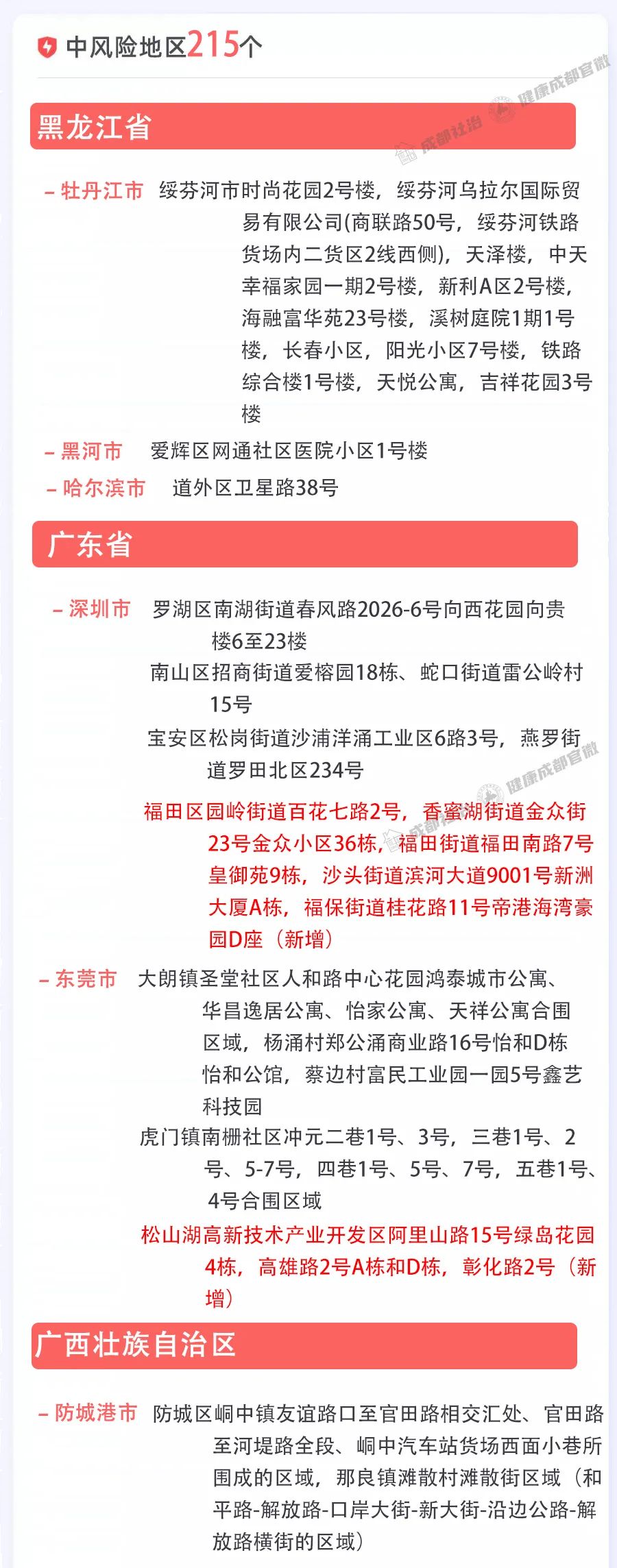 “成都中风险地区全部清零	” 成都风险管理？-第1张图片